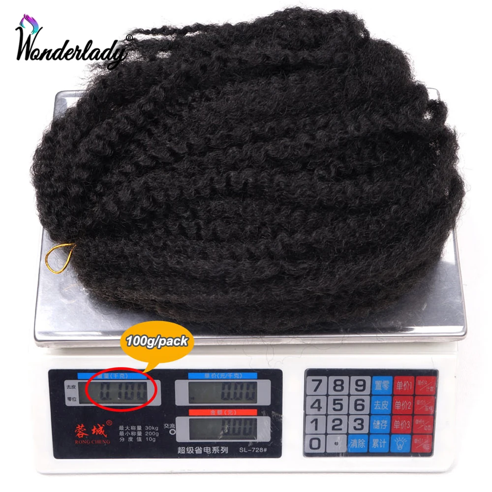 WonderLady Crochet trecce Afro Kinky Marley intrecciare le estensioni dei capelli Ombre capelli sintetici per le donne nero marrone Burg 18 pollici 100g