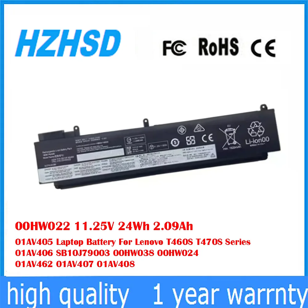 

00HW022 11.25V 24Wh 2.09Ah 01AV405 Laptop Battery For Lenovo T460S T470S Series 01AV406 SB10J79003 00HW038 00HW024 01AV462
