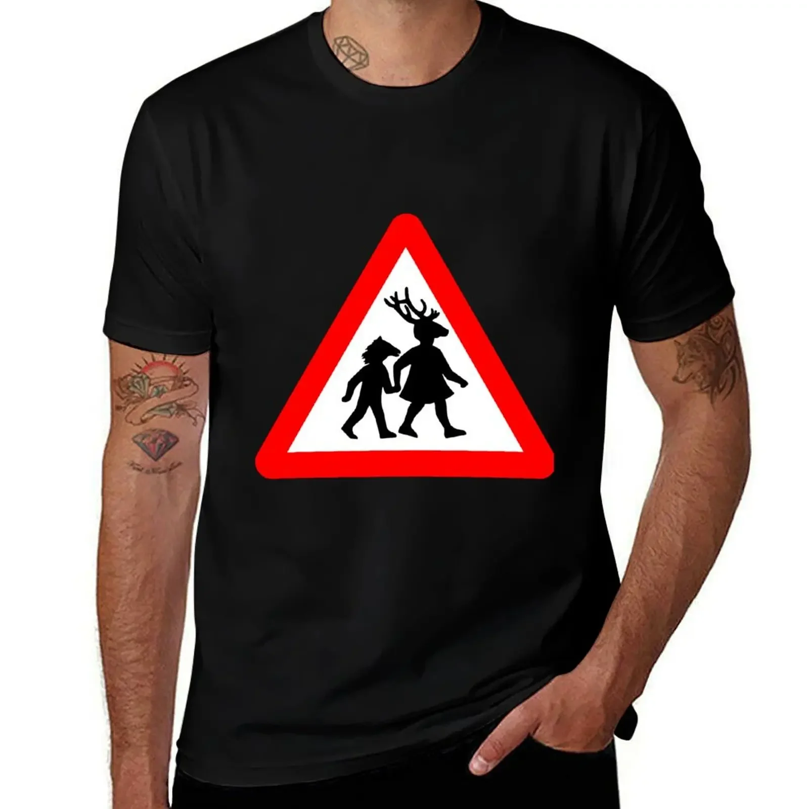 Summerisle School Crossing Sign T-Shirt customs shirts graphic tee anime tshirt Louboutins mens tall t shirts