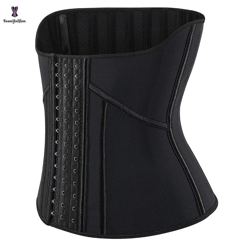 Entraîneur de taille en acier désossé, serre-taille à 3 crochets, ceinture en latex perforé, sablier instantané super serré, corset grande taille, 21