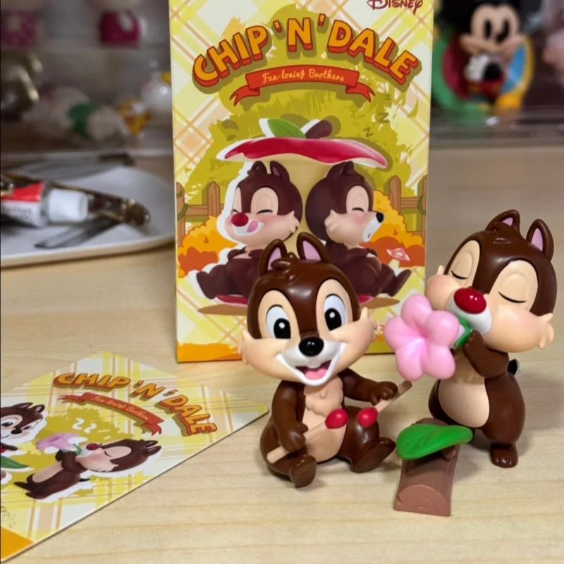

Подлинная Popmart Disney Chip And Dale, милые забавные фигурки серии «Loving Brothers», модная игрушка, украшение для рабочего стола, периферийные устройства в стиле аниме