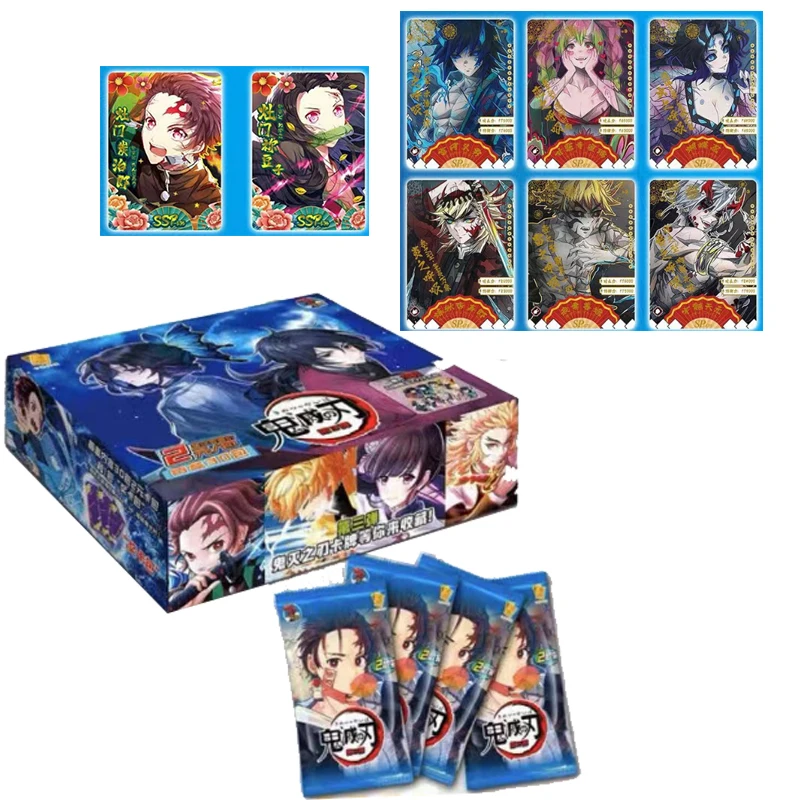 

Anime Demon Slayer Kamado Tanjirou Nezuko Inosuke Daki Hantengu Game Collectible Cards Blind Box Toys Birthday Gifts