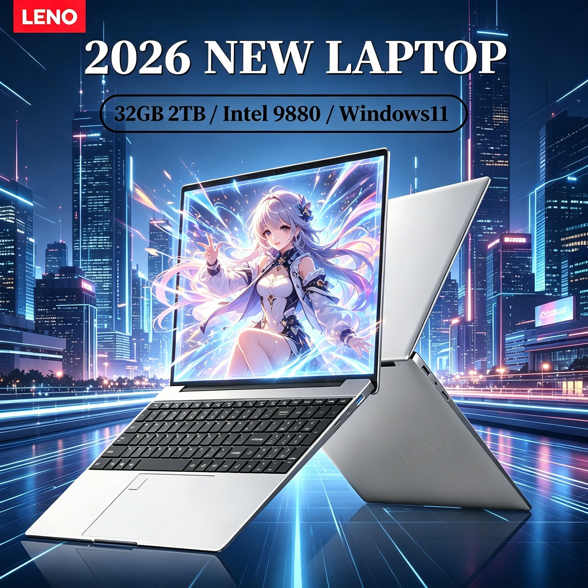 15.6 Inch Ultra Slim Gaming Laptop Intel Core i9-9880H 32GB RAM 2TB SSD 1920*1080 FHD Windows 11 Notebook For Office Study Home