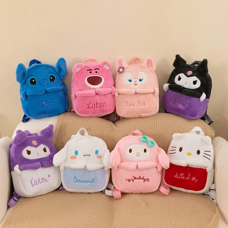 Sanrio Kuromi Cinnamon Dog Melody Cartoon Plush Cute Backpack Women Fashion Small Bags Japanese Style Students School Bag