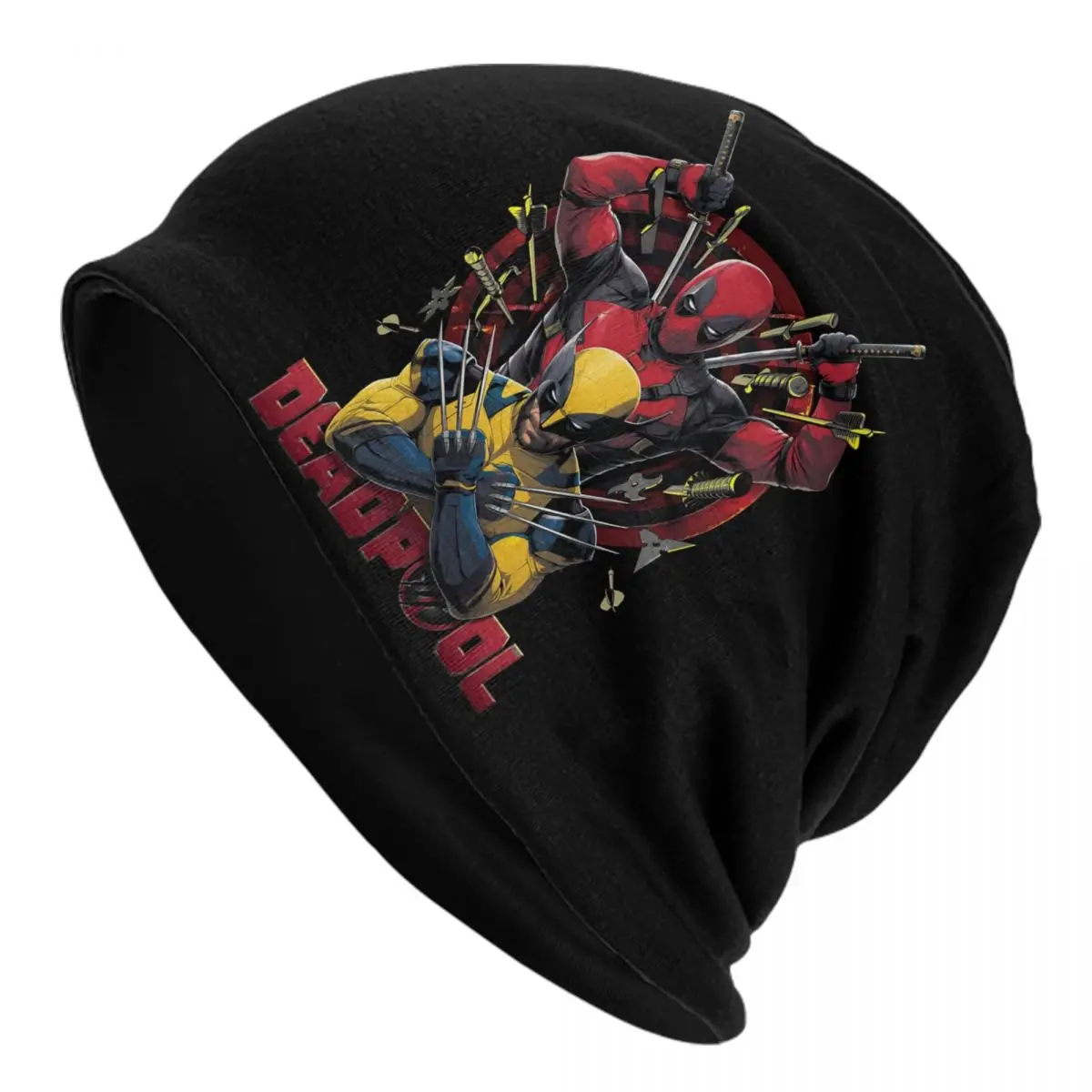 

Custom Wolverine And Deadpool Beanie Cap Unisex Winter Warm Bonnet Femme Knitted Hats Comics Skullies Beanies Hats For Men Women