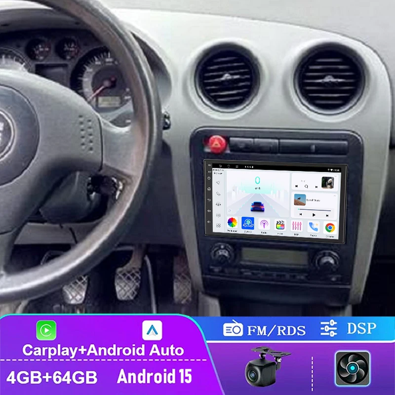 

7" 4-64GB For Seat Ibiza 2000-2007 Car Stereo Radio Wireless Carplay Android 15 Auto FM GPS Head Unit Plug & Play