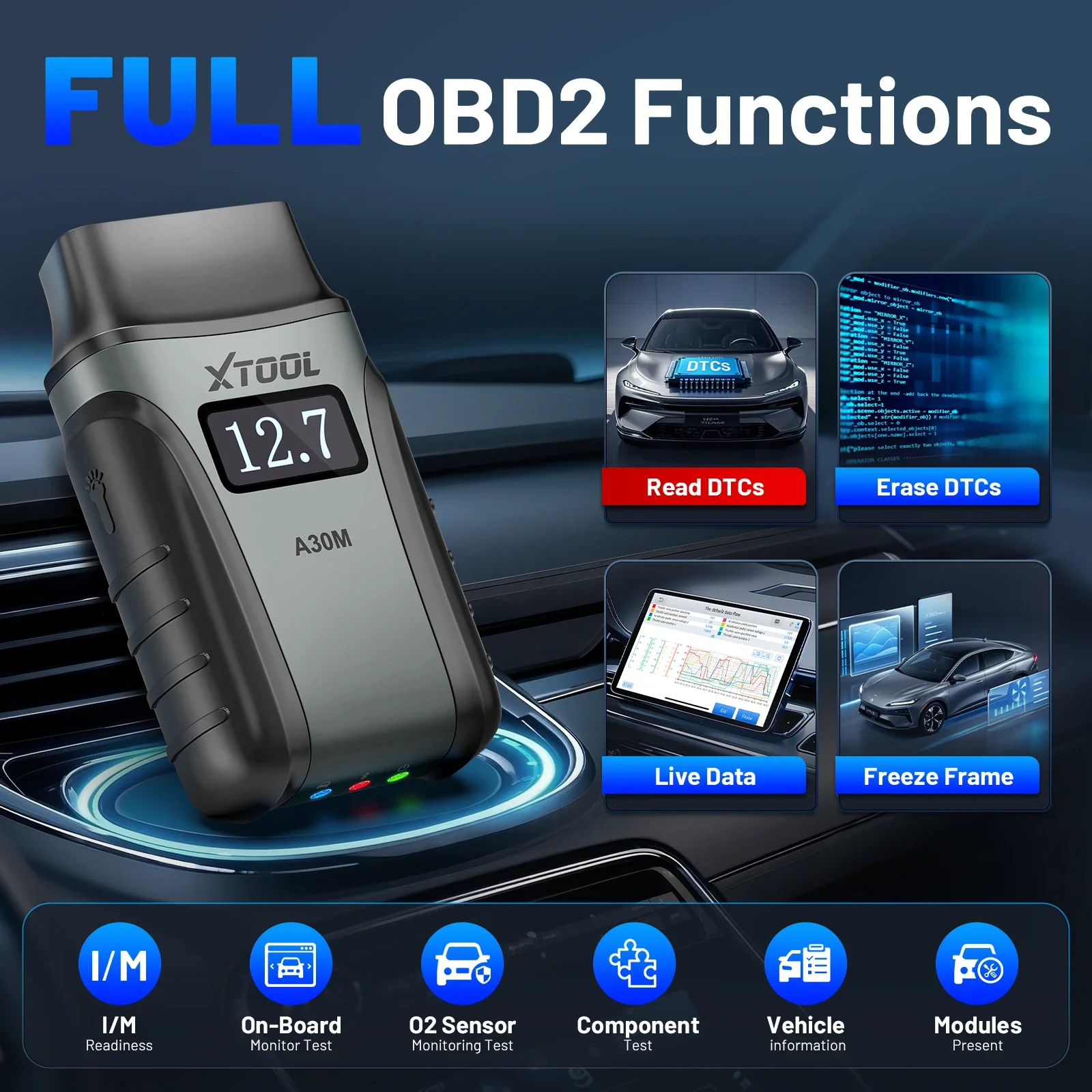 XTOOL Anyscan A30M V2.0 Bluetooth OBD2 All System Diagnostic Scanner CAN FD