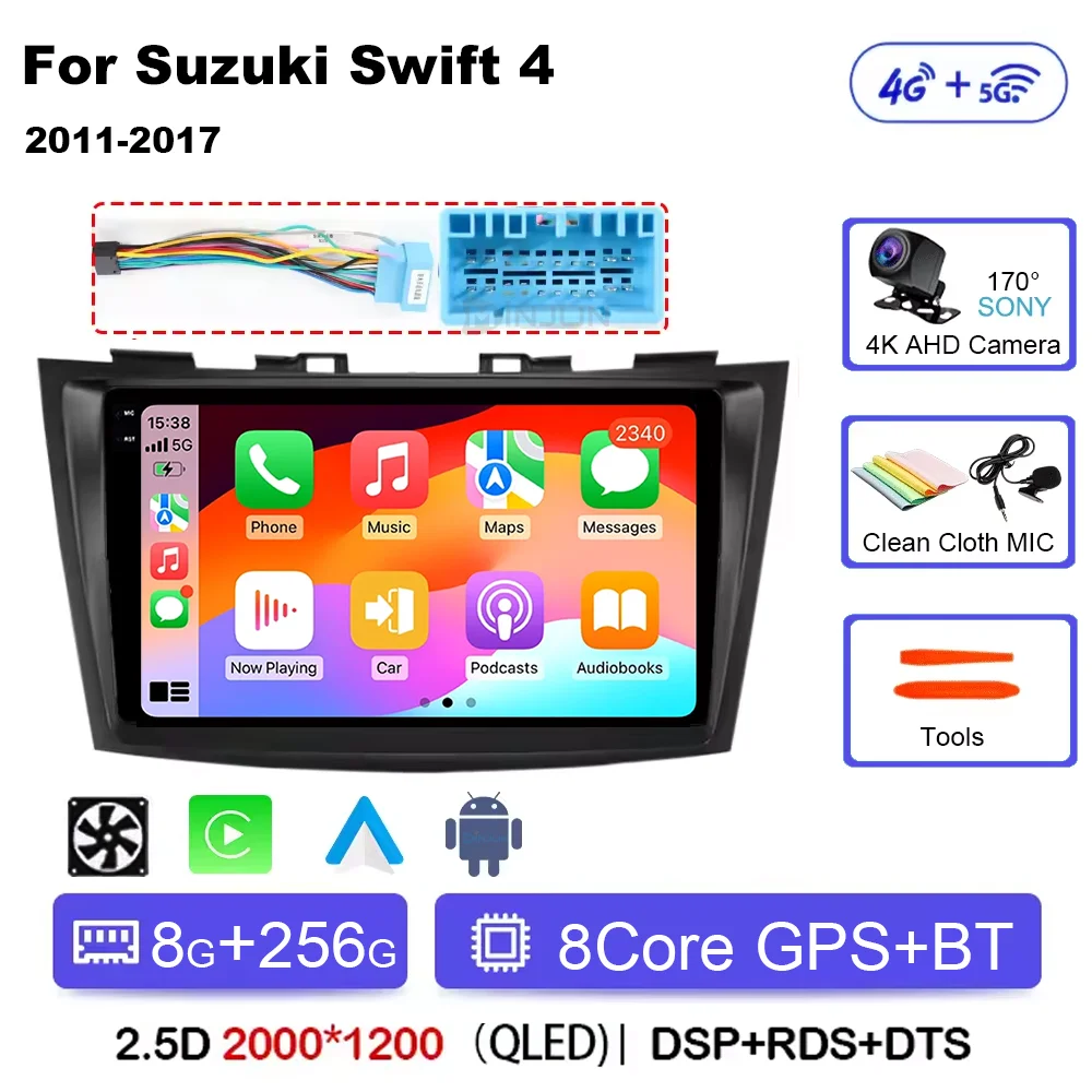 Android 15 Autoradio Stereo Voor Suzuki Swift 4 2011 2012 2013 2014-2017 Multimedia Video Player Carplay auto Audio Stereo GPS