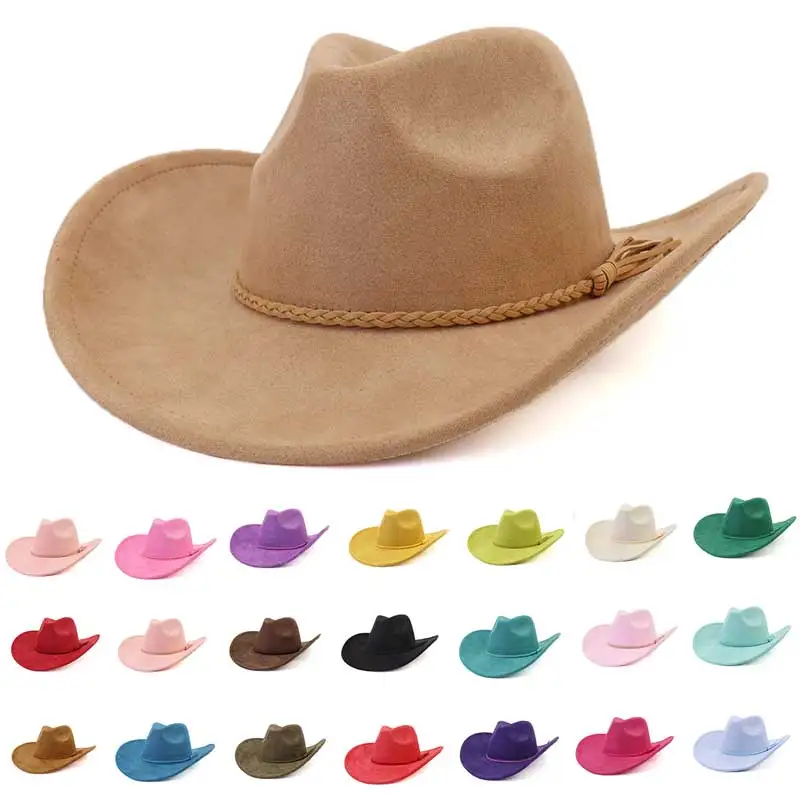 Vegan suede cowboy hat jazz panama hat unisex women's hat wide brim cowboy hat women's hat  cowboy hat