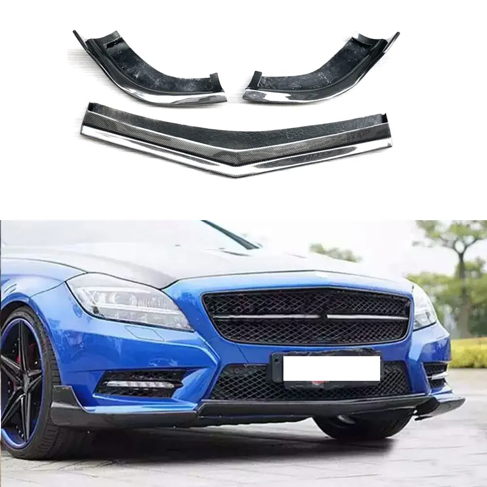for Mercedes Benz CLS Class W218 CLS350 550 CLS63 2012 2013 2014 Carbon Fiber Front Lip Spoiler Head Bumper Splitters Guard