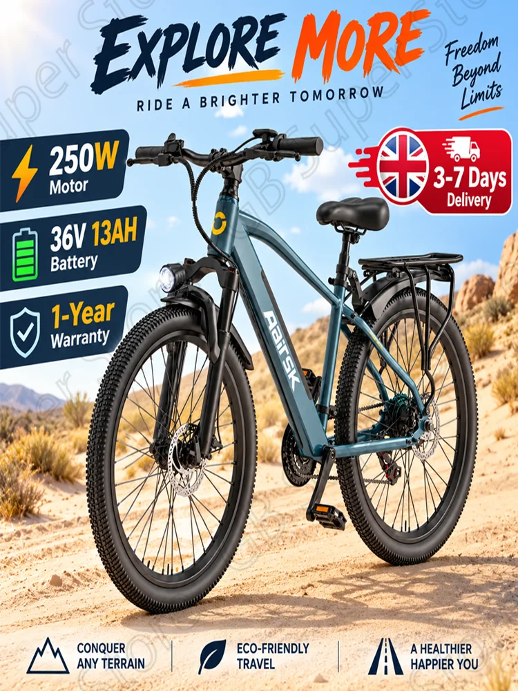 AliExpress Aairsk Smart NFC Card Unlock Adult Mountain Electric Bicycle 250W Motor 36V 13AH Lithium Battery 26‑Inch Tire for Off‑Road Outdoor Cycling Electric Bicycle