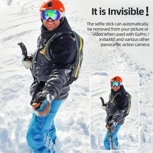 Imagen 2 del producto aMagisn Palo selfie invisible de 3 m,  monopi extendido de fibra de carbono de 118""  para accesorios Gopro Max DJI 360 Insta360 X3 X4 Air X5