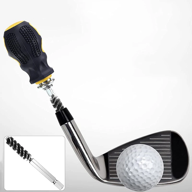 Golf Clubs Head Hosel Brush Electric Drill Wire Brush Hexagonal Rod Golf Iron Head Rust Remover Brush Golf Club Cleaning Polish