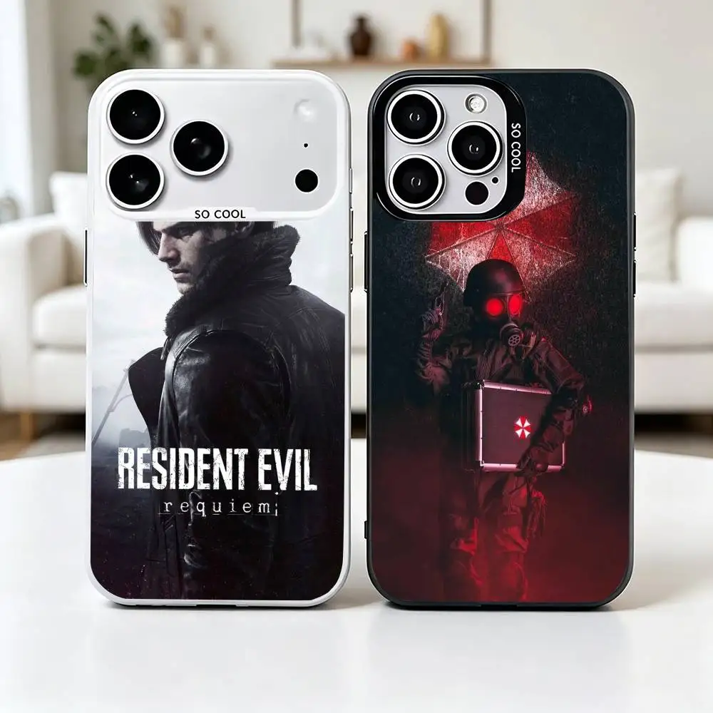

Game R-resident Evil Phone Case For IPhone 17,16,15,14,13,12,11 Plus,Pro Max,XS,Colorful Silver Phone Case Funda Cover