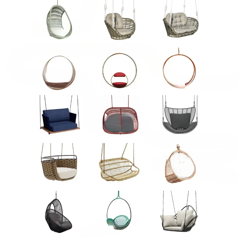 Customized outdoor balcony net red bird's nest courtyard rattan hanging chair villa swing home hanging lazy rattan