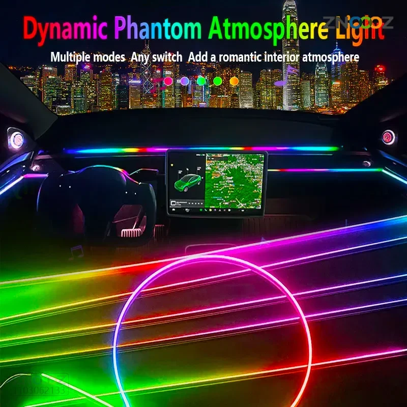 22 in 1 Car Atmosphere light 213 RGB Color acrilico LED light strip Footwell lamp Horn light sound car Interior ambient lighting