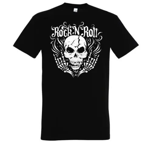 Youth Designz Herren T-Shirt Skull Rock'N'Roll Totenkopf Punk Metal Fan Festival