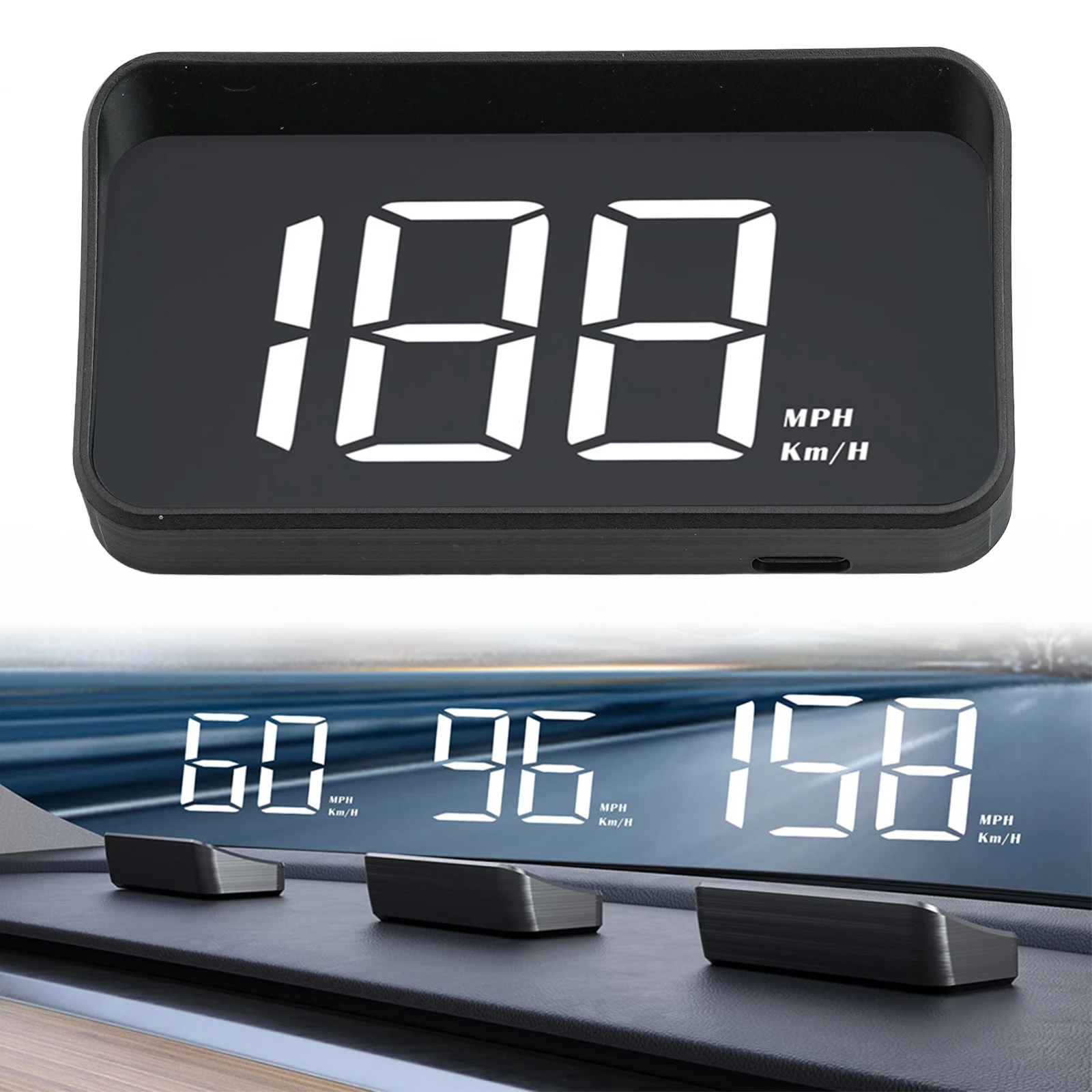 Car Head Up HD Display GPS Speedometer Speed KMH Digital HUD Windshield Projector ABS And PC Head Up Display Car Accessories    