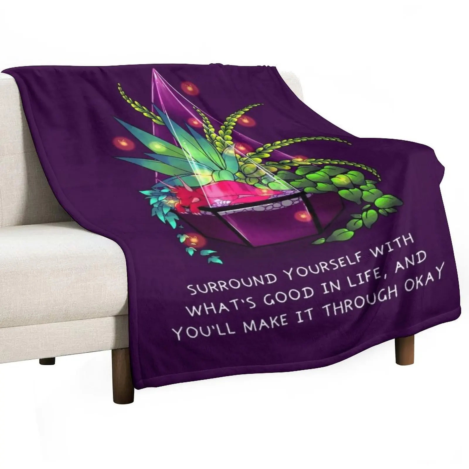 Surround Yourself With What's Good in Life Terrarium Dragon Throw Blanket cosplay anime sofa bed Thins Decorative Throw Blankets