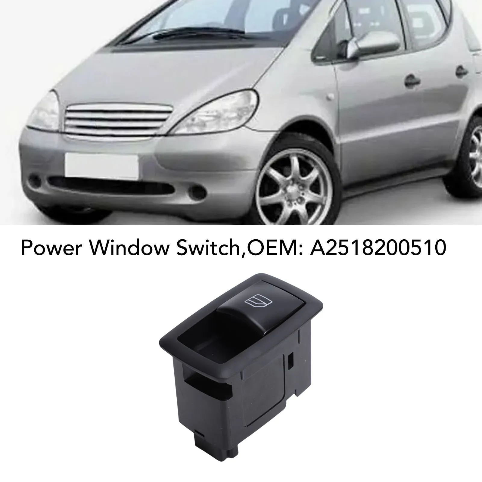 Front Passenger Side Window Switch A2518200510 Black Color Replacement for Mercedes B-Class W245 B160 B170 B180 B200 B180