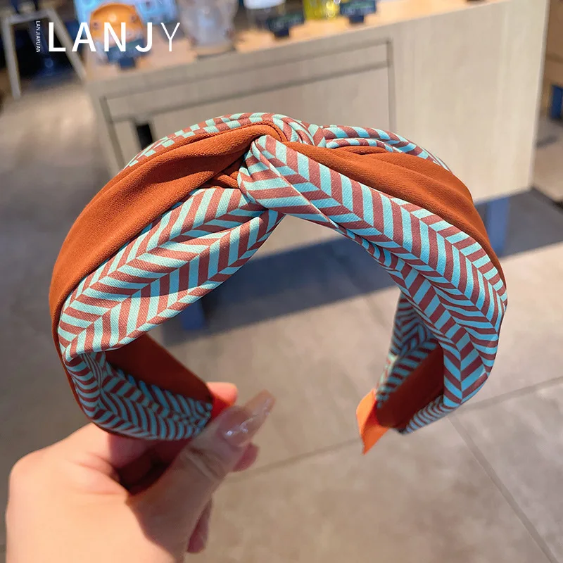 

Korean color blocking new hair accessories headband Hair bands for women summer outdoor minimalist women's headbands for girls
