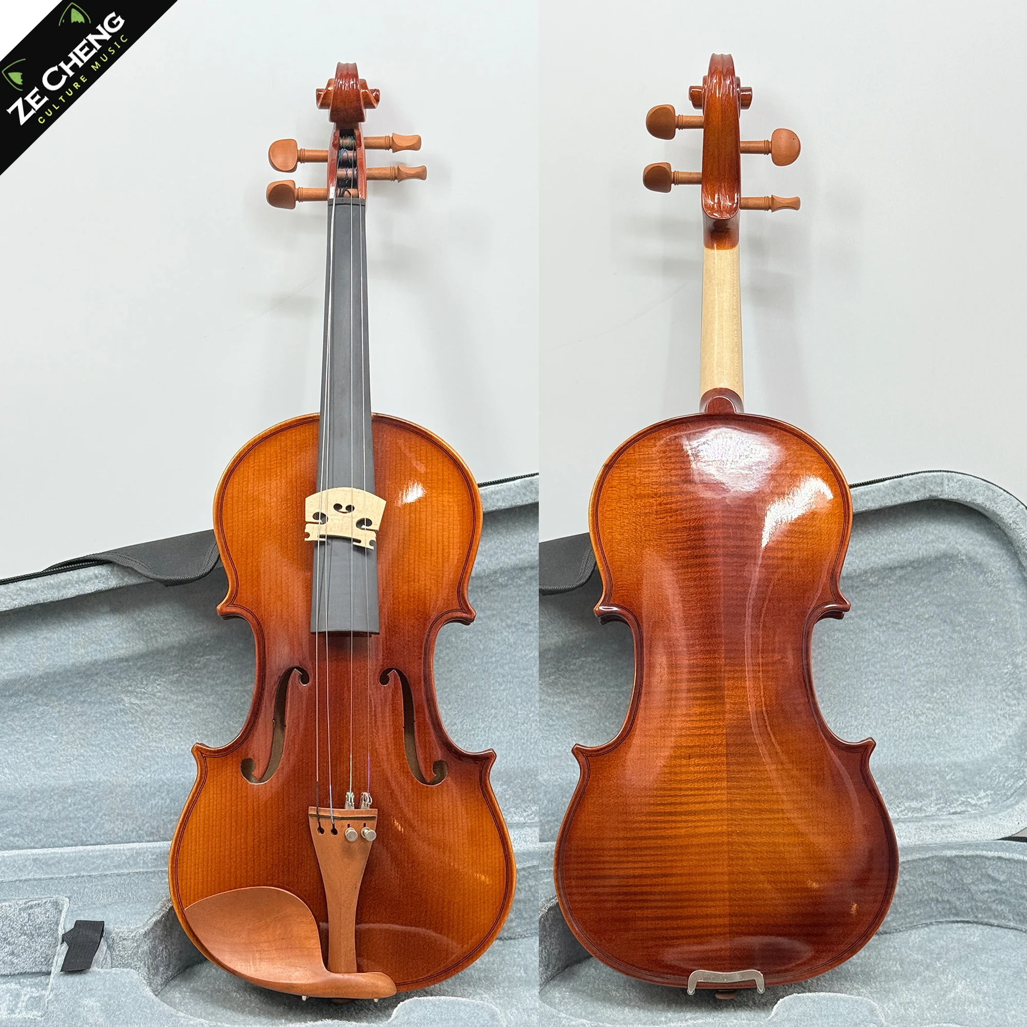 

Solid Wood Violin 4/4, Handmade Striped Maple Backplate Acoustic Violin 4/4, Children's Violin, Beginner's Violin