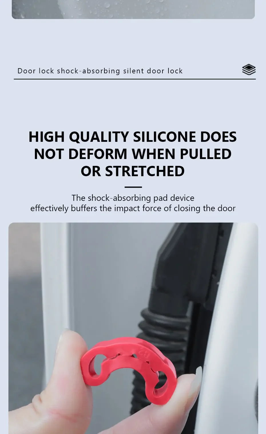 Universeller Autotür-Dämpfer, Schalldämpfende Elastische Silikon-Dichtungen, Auto-Türschließ-Stoßdämpfer, Zubehör – Detail 2