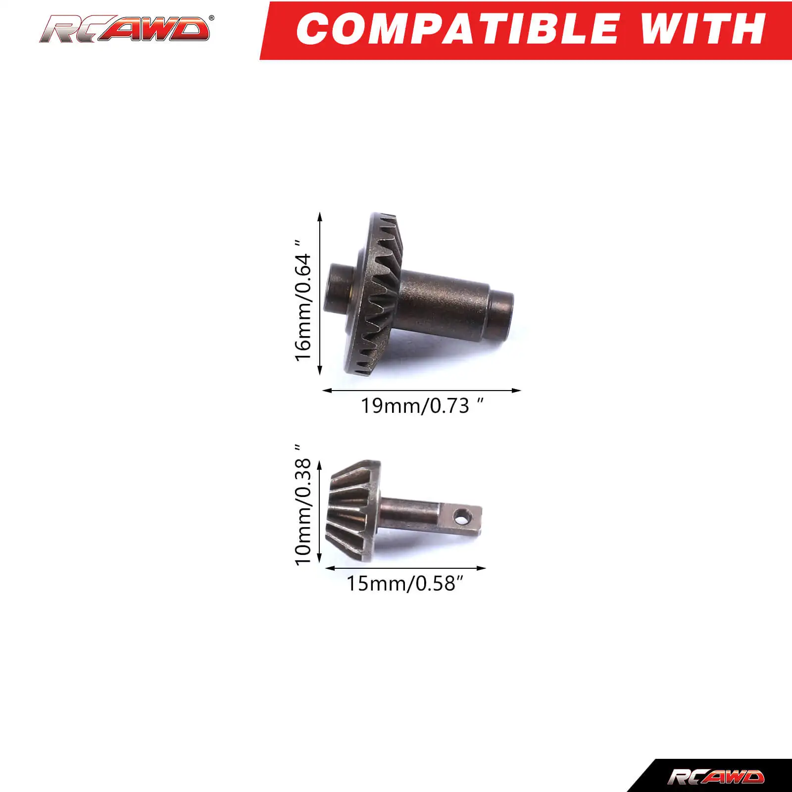 RCAWD 4 pcs Front and rear axle gears for Hobby Plus 1/18 CR18P Rock Van Trail Hunter Rock Van EVO EVO HARVEST Upgrades