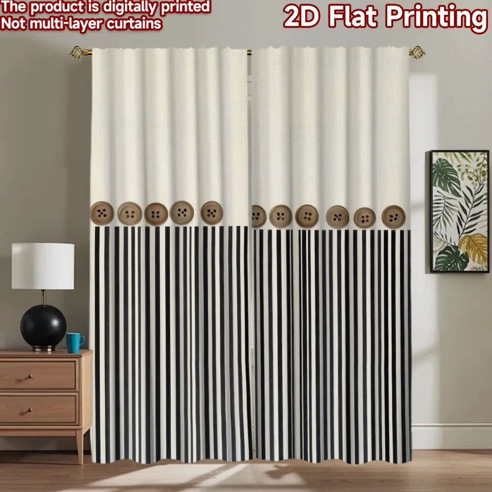 

1pc 2D flat Photography Backdrop Background Banner Buttons and Stripes 100% Polyester Holiday Decorations for Holiday