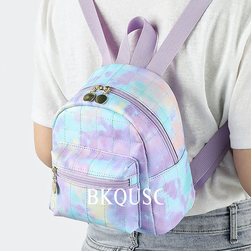 Cute Mini Backpack High School Girls Backpack School Bags All-match Female Kawaii Small Pink Gradient Bags for Women Girls