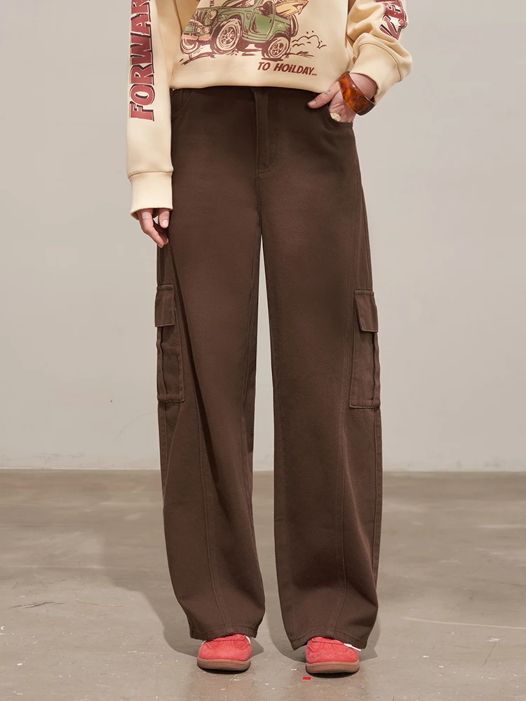 LIEDU Elegant Casual Commuter Women High Waist Wide Leg Work Jeans Plus Size Loose Sports Trousers Summer Office Daily Outfit