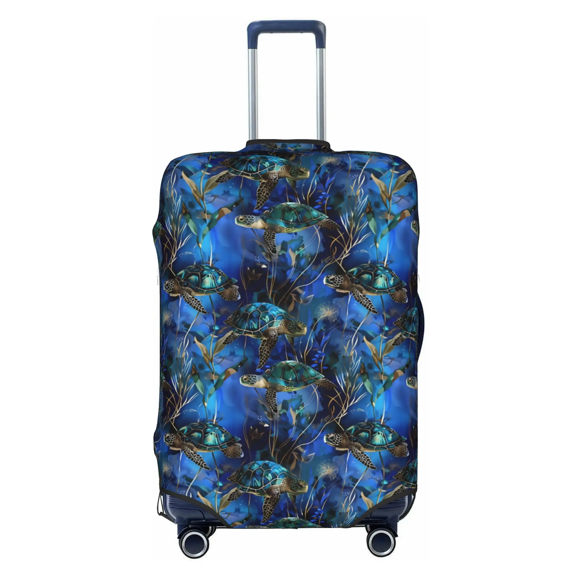 Ocean Marine Life Sea Turtles  Travel Luggage Cover Washable  Suitcase Cover Protector Fit 18-32 Inch