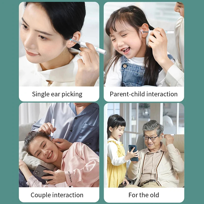 Smart Visual Spoon With HD Camera NE16 Wireless Earpick Split Spoon Head USB C Charging Ear Wax Removal Tools WIFI Connection