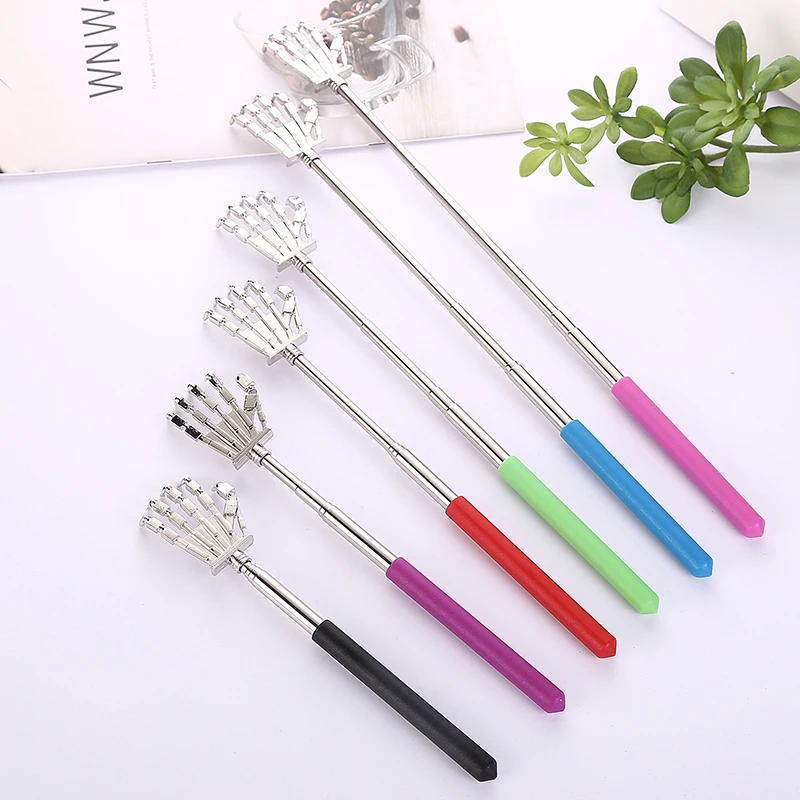 Stainless Steel Back Scratcher Telescopic Machine Hand Metal Back Itch Scratcher For Old Man Easy Massage Relax Handicrafts