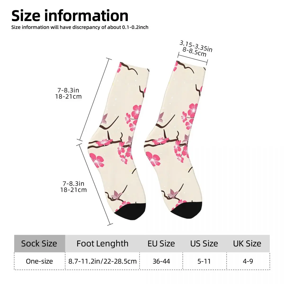 Flower Sock Printed Man Polyester