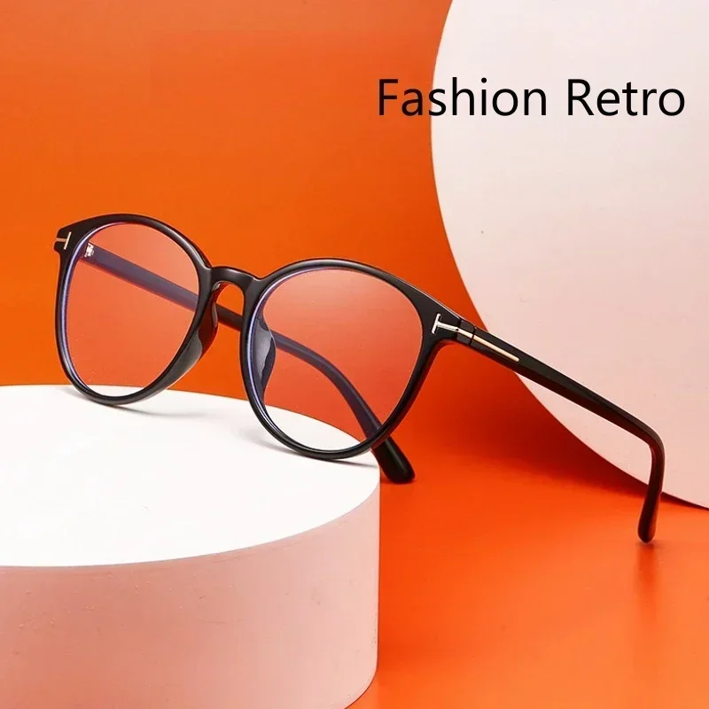 

Сверхлегкие круглые очки в стиле ретро TR90, гибкая оптическая оправа по рецепту, простой дизайн, очки унисекс, D8054, линзы на заказ