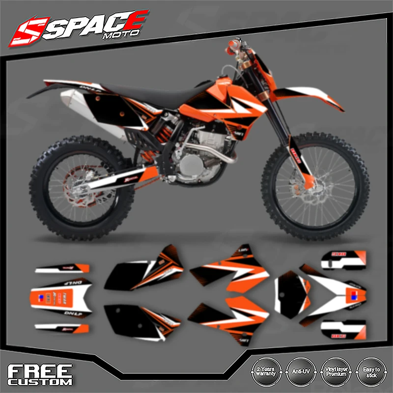

SPACE Custom Motorcycle Graphics Background Decal for KTM 2005 2006 SXF 2006 2007 XCF 2005 2006 2007 EXC Decals Stickers Kits 05