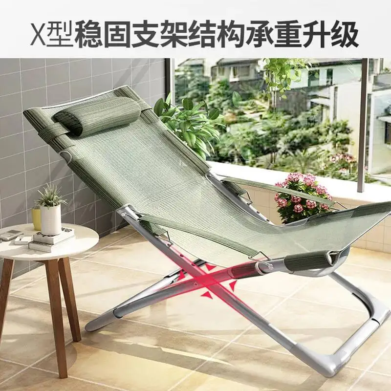 

Portable Outdoor Beach Chair Nap Lounger Adjustable Nap Balcony Back Folding Chair Relax Silla Playa Furniture WKOC
