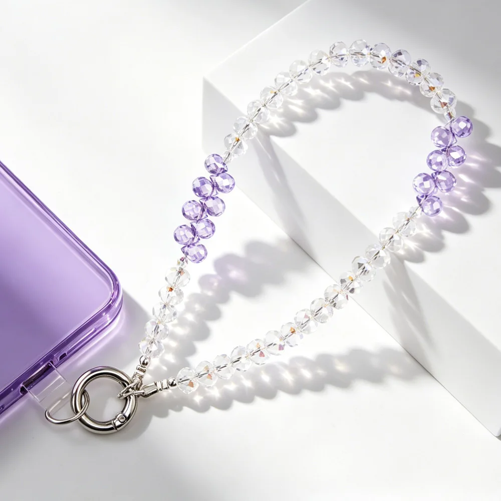 

Crystal Phone Wristband Phone Charm Chain Keychain Beaded Mobile Phone Lanyard Hands-Free Wristband For Mobile Phone Accessories