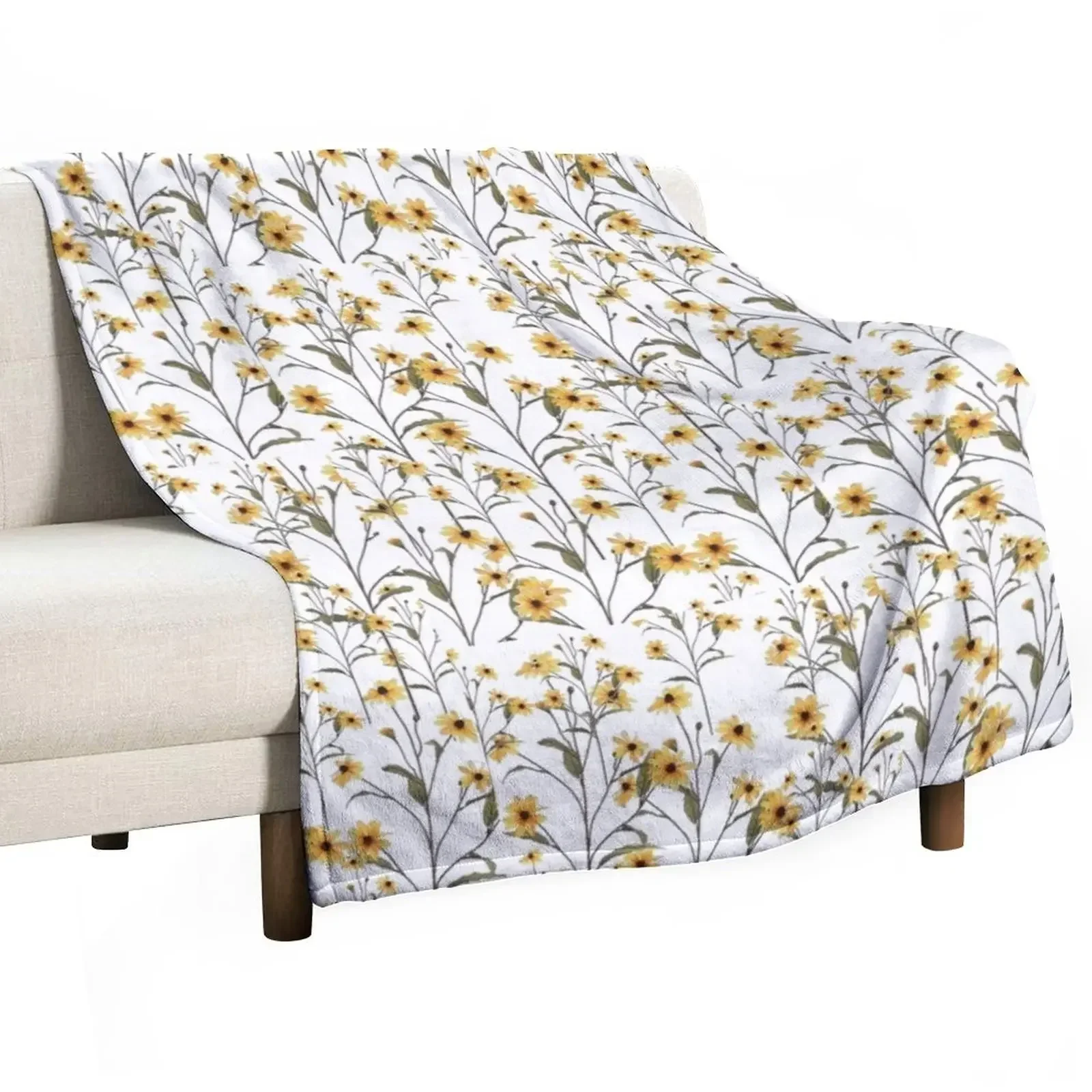 

yellow flowers pattern Throw Blanket For Baby Nap cosplay anime Blankets