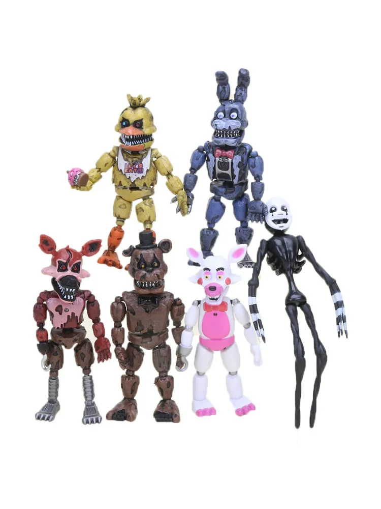 6 sztuk/zestaw Figurki FNAF Świecące Bonnie Bear Foxy Chica Freddy Ruchome Stawy Figurka Anime Figurka Akcji z PVC Model Zabawki — 2
