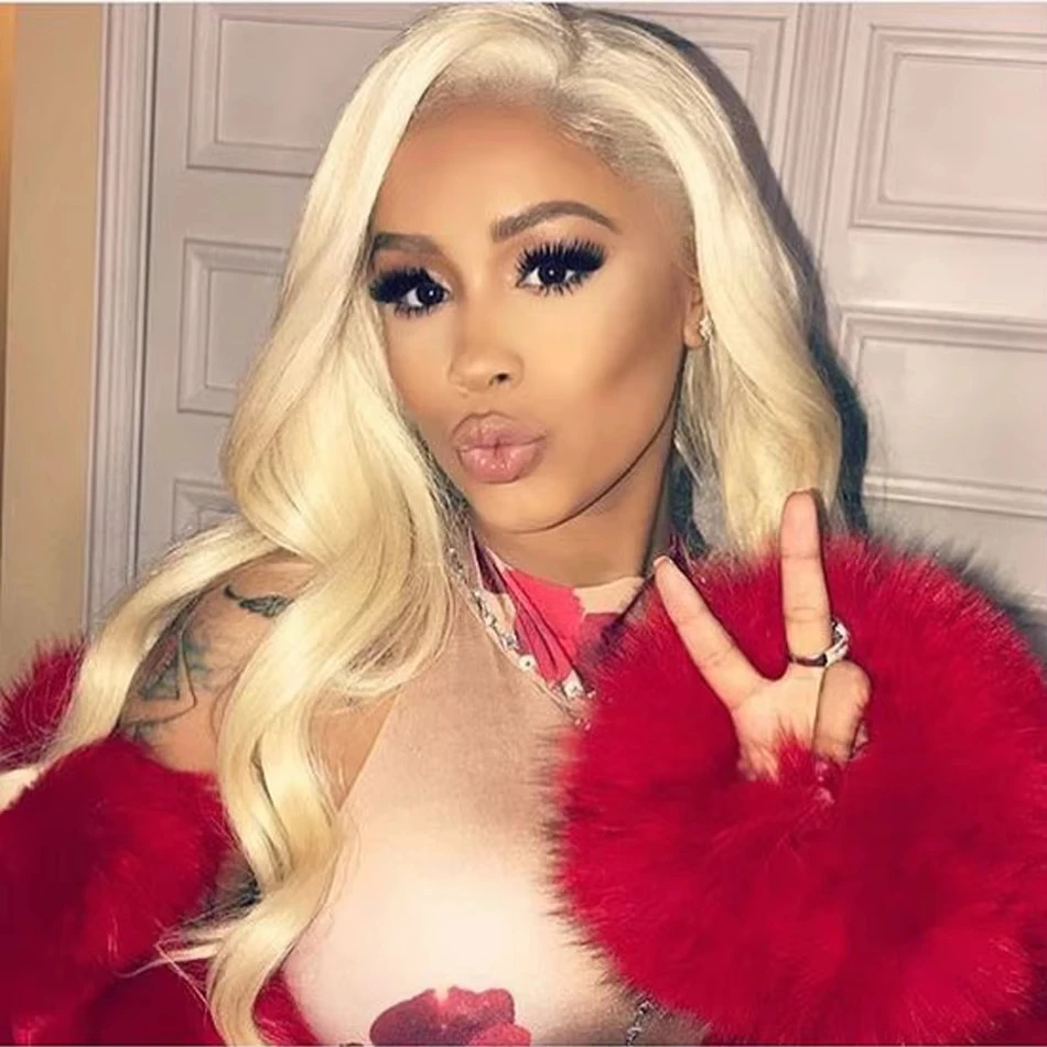 230% Density 613 Human Hair Wig 13x6 Body Wave Blonde HD Lace Frontal Wig Pre Plucked 13x6 Transparent Lace Front Wigs For Women