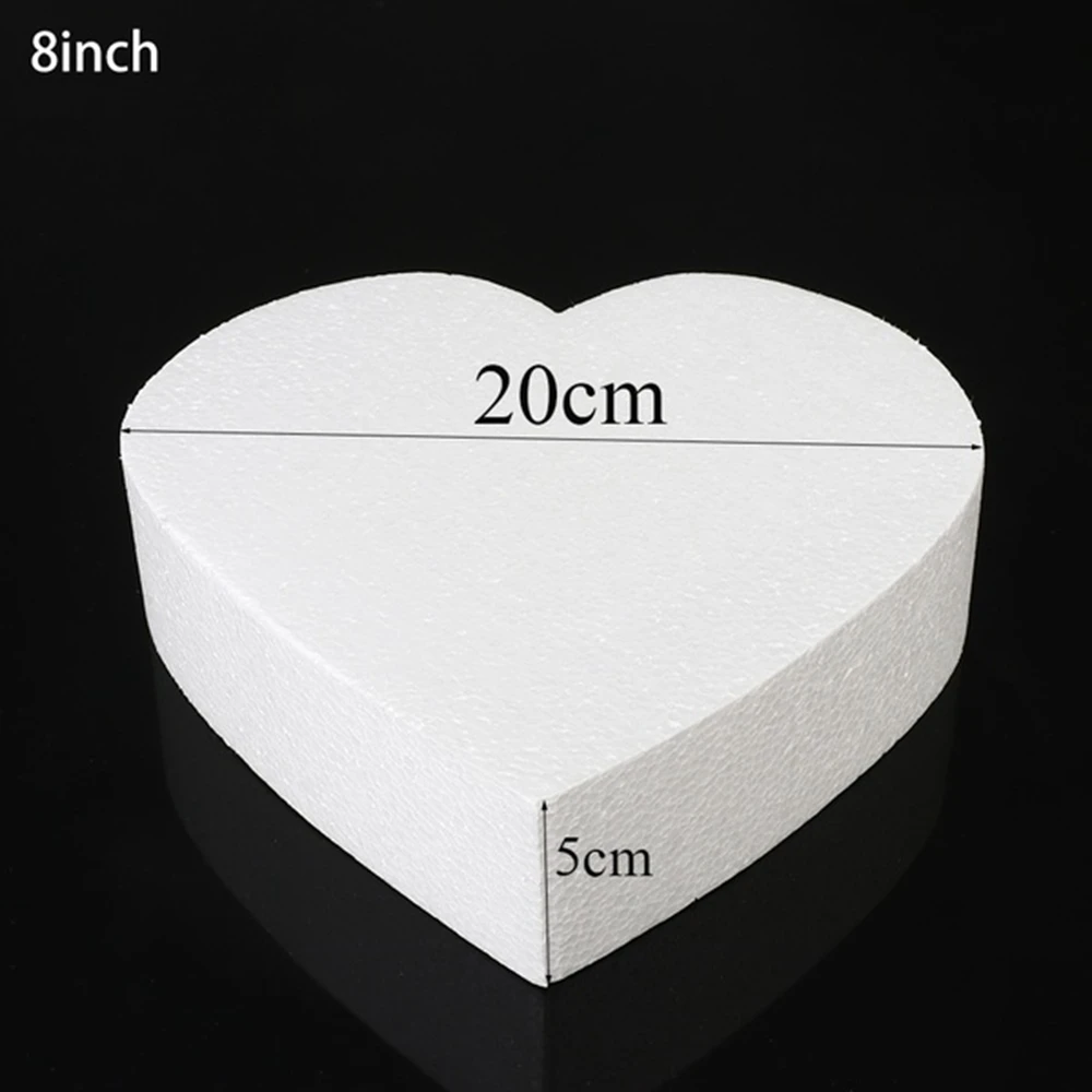 

Wedding Decor Sugarcraft Kitchen Accessories Heart Shaped Styrofoam Cake Foam Mould Dummy Cake Model Practice Model DIY Model