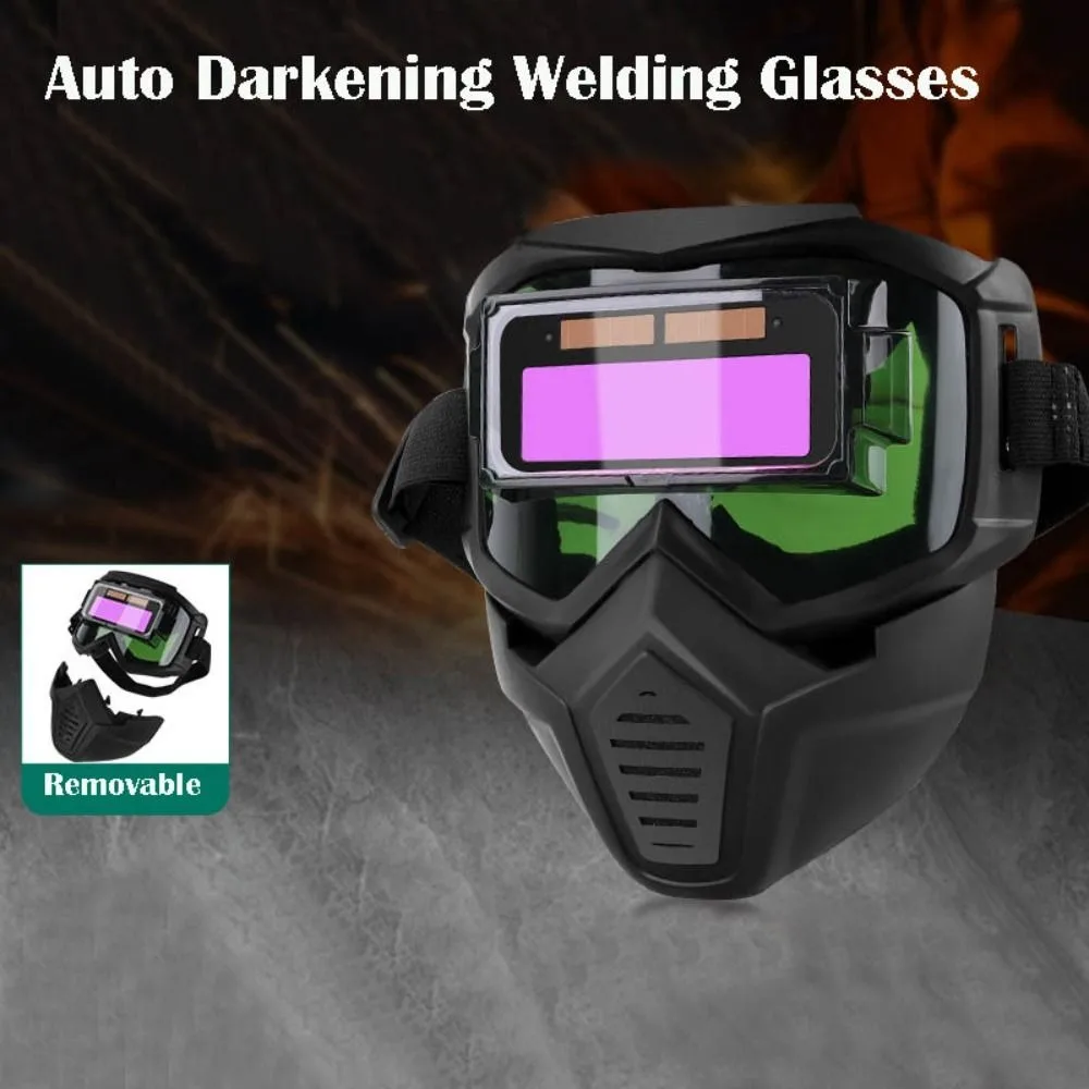 

Auto Darkening Welding Glasses Detachable Split Type Face Shield Impact Resistant Adjustable Band Welder Mask