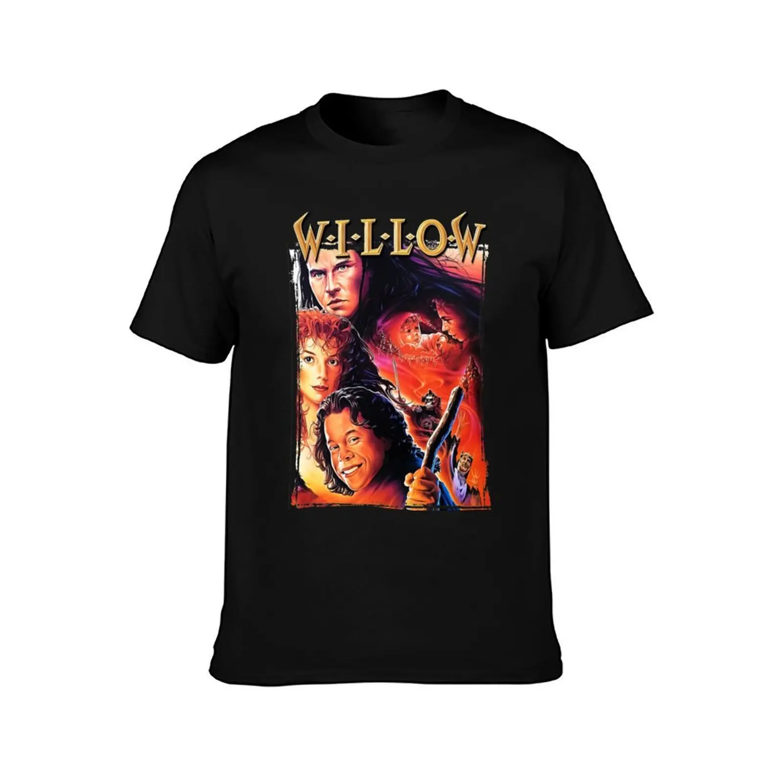 Willow T-Shirt, Summer Casual Cotton Tee, Oversized Streetwear Tops, Vintage Graphic Print, Loose Fit Short Sleeve, 100% Cotton
