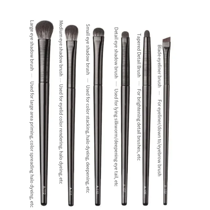 6PCS Professional Soft Eyebrow Eyeshadow Eyeliner Brushes Set for Women Facial Beauty Contouring Cosmetic Tools