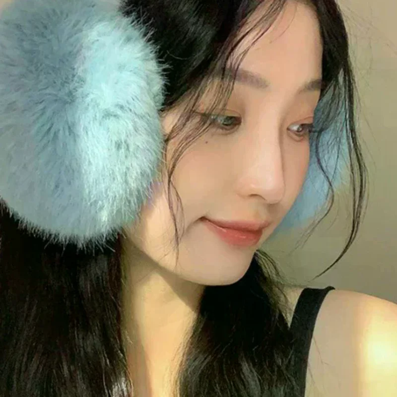 

Сплошной цвет, мягкие плюшевые теплые наушники, зимние теплые наушники, модные наушники, уличные защитные наушники от холода, складные наушники