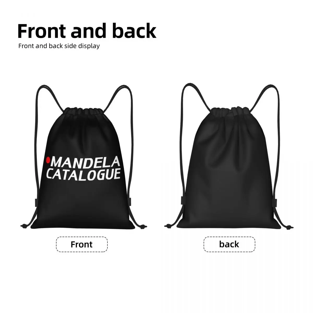 Horror Movie Mandela Catalogue Logo Drawstring Backpack Women Men Gym Sport Sackpack Foldable Training Bag Sack