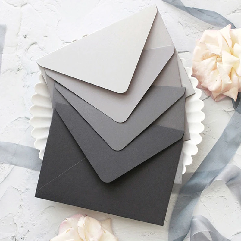 5pcs/lot 14cmX19cm Gray Series Envelopes Luxury Paper Envelope for Wedding Invitation Envelope Greeting Cards Gift Packing