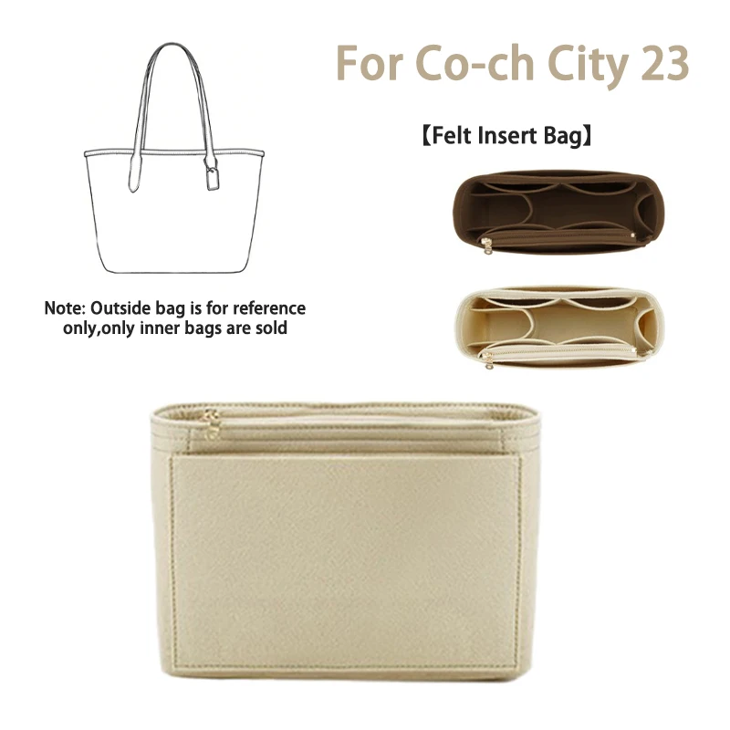 EverToner Ultra-light Inner Bag for Co-ch City 23 Bag Felt Storage Organizer Cosmetic Pouch
